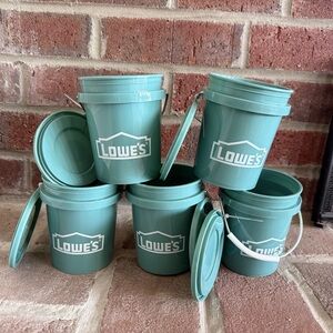 NWT Lowe's 0.4-quart BPA-Free Food-Grade Plastic Teal Mini Bucket Lid Set of 5